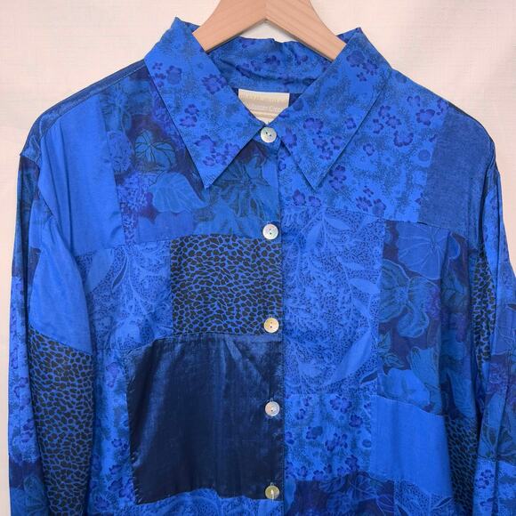 COLDWATER CREEK Patchwork Tunic Womens Plus Size 2X Button Down Casual Lagenlook - Picture 2 of 10